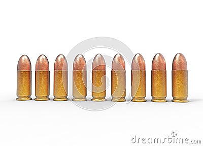 Pistol Bullets Stock Photo