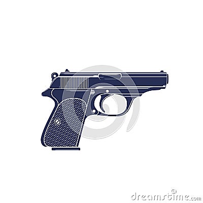 Pistol, classic gun, handgun vector Vector Illustration