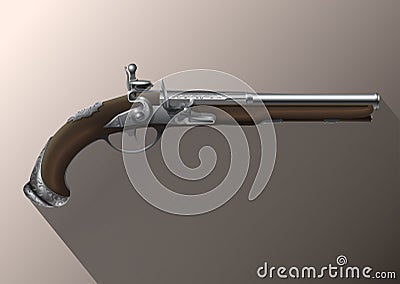 Pistol, flintlock Stock Photo