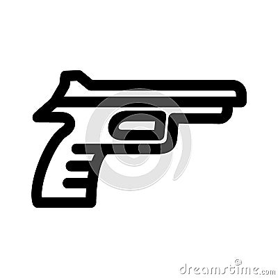 Pistol icon or logo isolated sign symbol vector illustration Cartoon Illustration