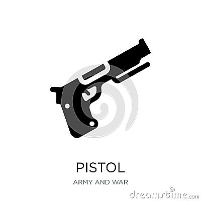 pistol icon in trendy design style. pistol icon isolated on white background. pistol vector icon simple and modern flat symbol for Vector Illustration