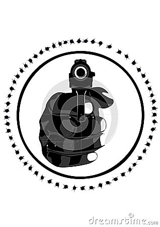 Pistol and sniper scope Vector Illustration