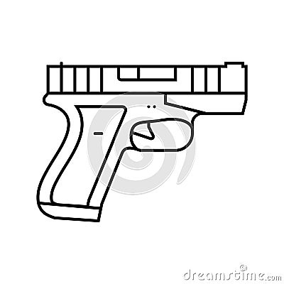 pistol weapon war line icon vector illustration Cartoon Illustration