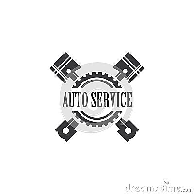 Piston auto service design Vector Illustration