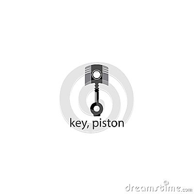 Piston logo key design vector illustration Vector Illustration