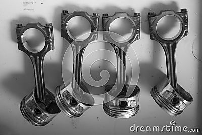 Pistons connecting rods Stock Photo