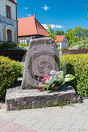 Monument commemorating Romuald Koziol Editorial Stock Photo