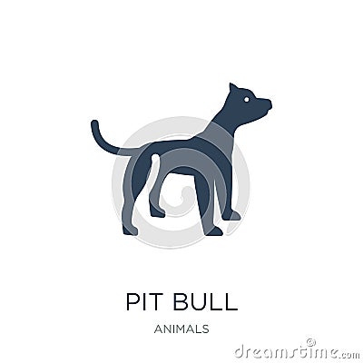 pit bull icon in trendy design style. pit bull icon isolated on white background. pit bull vector icon simple and modern flat Stock Photo