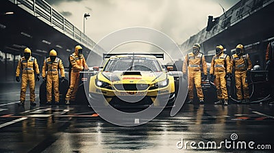 Pit crew ready for action created with Generative AI Stock Photo