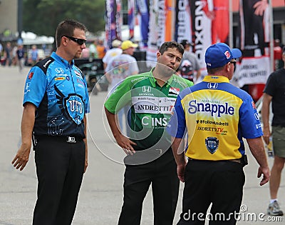 Pit crews on the paddock Editorial Stock Photo