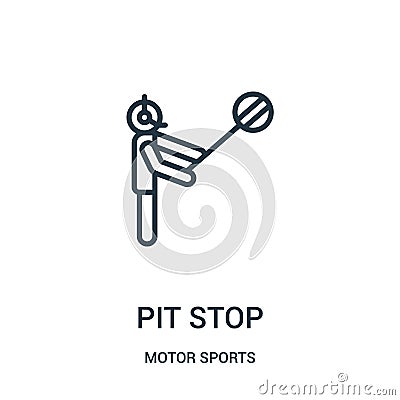 pit stop icon vector from motor sports collection. Thin line pit stop outline icon vector illustration. Linear symbol Vector Illustration