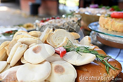 pita bread typical Lebanese Syrian food flour bread with water Stock Photo