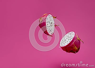 Pitaya or dragon fruit levitate Stock Photo