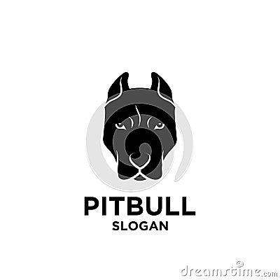 Pitbull dog head logo icon design Vector Illustration