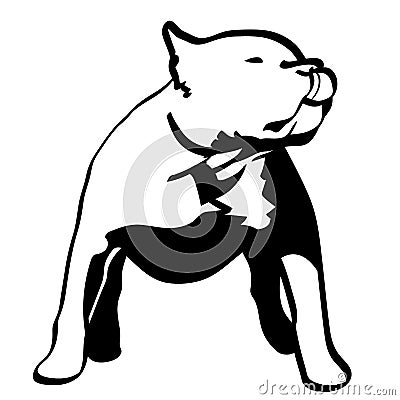 Pitbull dog Hand drawn, Vector, Eps, Logo, Icon, silhouette Illustration by crafteroks for different uses. Vector Illustration