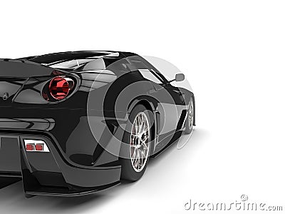 Pitch black modern sports car - taillight closeup shot Stock Photo