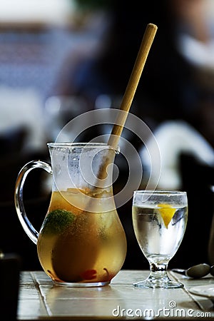 A pitcher of sangria Stock Photo