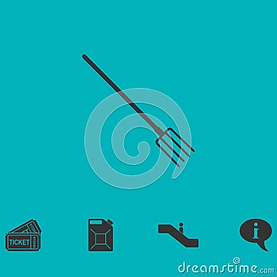 Pitchfork icon flat Vector Illustration