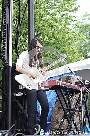 Cults in concert at Pitchfork Music Festival Editorial Stock Photo