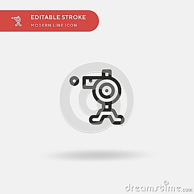Pitching Machine Simple vector icon. Illustration symbol design template for web mobile UI element. Perfect color modern pictogram Stock Photo