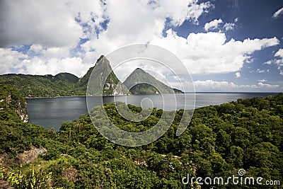 Pitons of St. Lucia Stock Photo