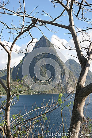 The Pitons, St Lucia, Carribean Stock Photo