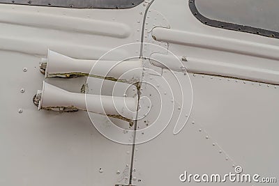 Pitot tubes on small aircraft Stock Photo