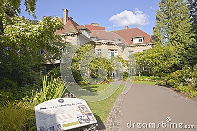 Pittock Mansion and garden Portland Oregon. Editorial Stock Photo