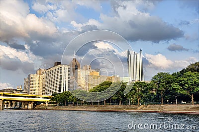 Pittsburgh Buildings and River Stock Photo