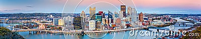 Pittsburgh downtown panorama Stock Photo