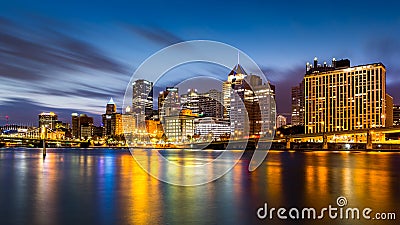 Pittsburgh downtown skyline at dawn Stock Photo