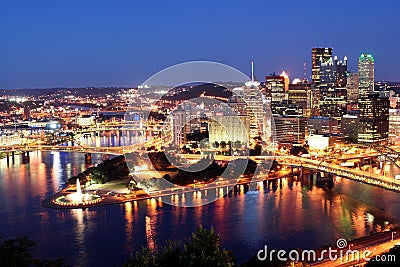 Pittsburgh by night Stock Photo