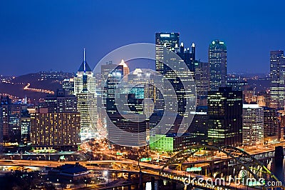 Pittsburgh at night Stock Photo