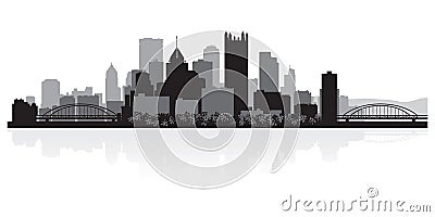 Pittsburgh Pennsylvania city skyline silhouette Vector Illustration