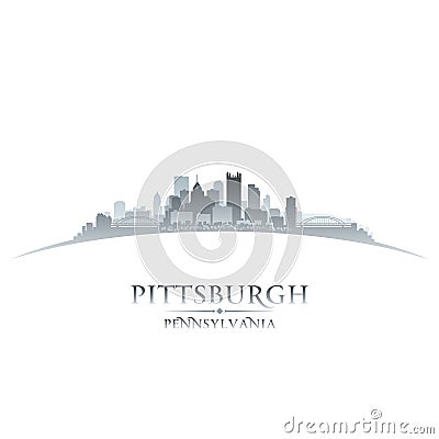 Pittsburgh Pennsylvania city skyline silhouette white background Vector Illustration