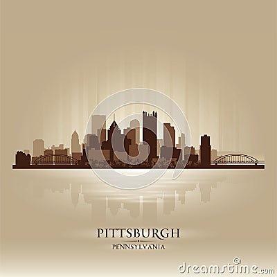 Pittsburgh Pennsylvania skyline city silhouette Vector Illustration