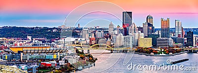 Pittsburgh, Pennsylvania skyline at sunset Stock Photo