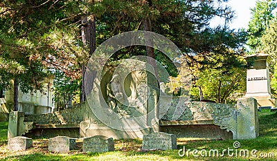 Pittsburgh, Pennsylvania, USA 9/7/2019 The Hershman Family burial plot in the Homewood Cemetery Editorial Stock Photo