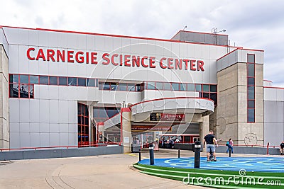 Pittsburgh, Pennsylvania, USA - January 11, 2020: Entrance of Carnegie Science Center Editorial Stock Photo