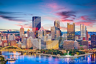 Pittsburgh, Pennsylvania, USA River and Skyline Stock Photo