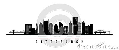 Pittsburgh skyline horizontal banner. Vector Illustration