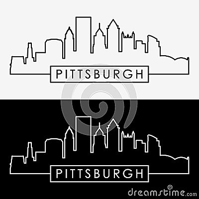 Pittsburgh skyline. Vector Illustration