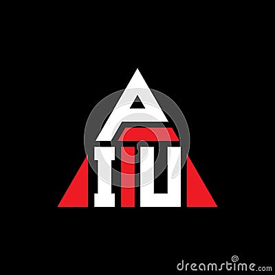PIU triangle letter logo design with triangle shape. PIU triangle logo design monogram. PIU triangle vector logo template with red Vector Illustration