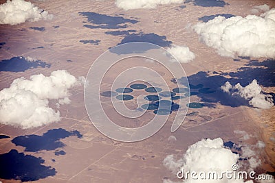 Pivot irrigation in Egypt Stock Photo