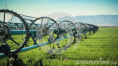 pivot irrigation equipment Cartoon Illustration