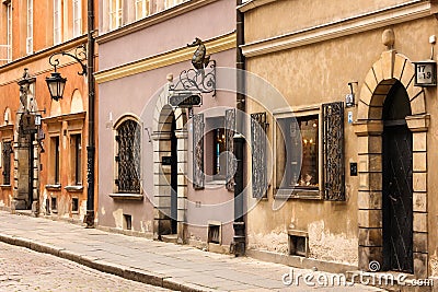 The Piwna street in the Old Town. Warsaw. Poland Editorial Stock Photo