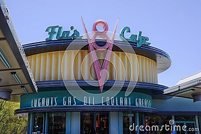 Pixar Cars Flo s V8 Cafe Editorial Stock Photo