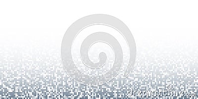 Pixel Abstract Gray Technology Gradient Horizontal Background. Business mosaic light design backdrop with failing pixels Vector Illustration