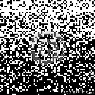 Pixel Abstract technology gradient bw background. Business black white mosaic backdrop with failing pixels. Vector Illustration