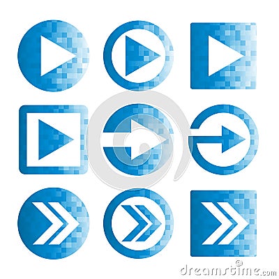 Pixel Arrow Icon Set Vector Illustration